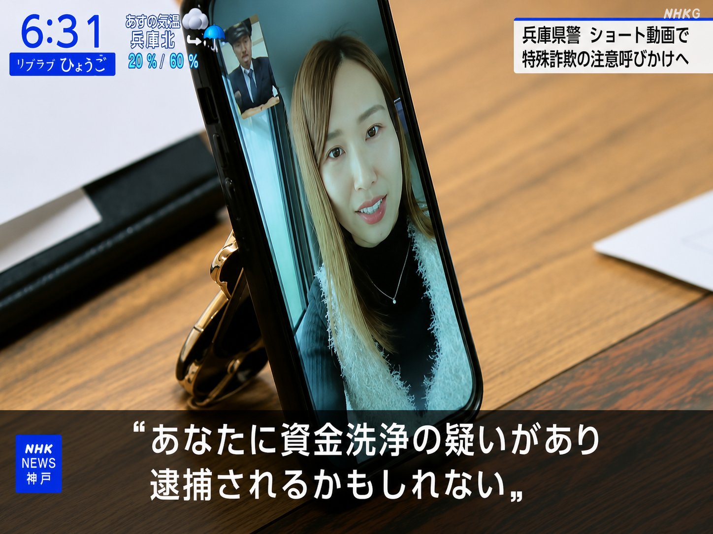 NHK放送 兵庫県警 特殊詐欺注意喚起コラボ